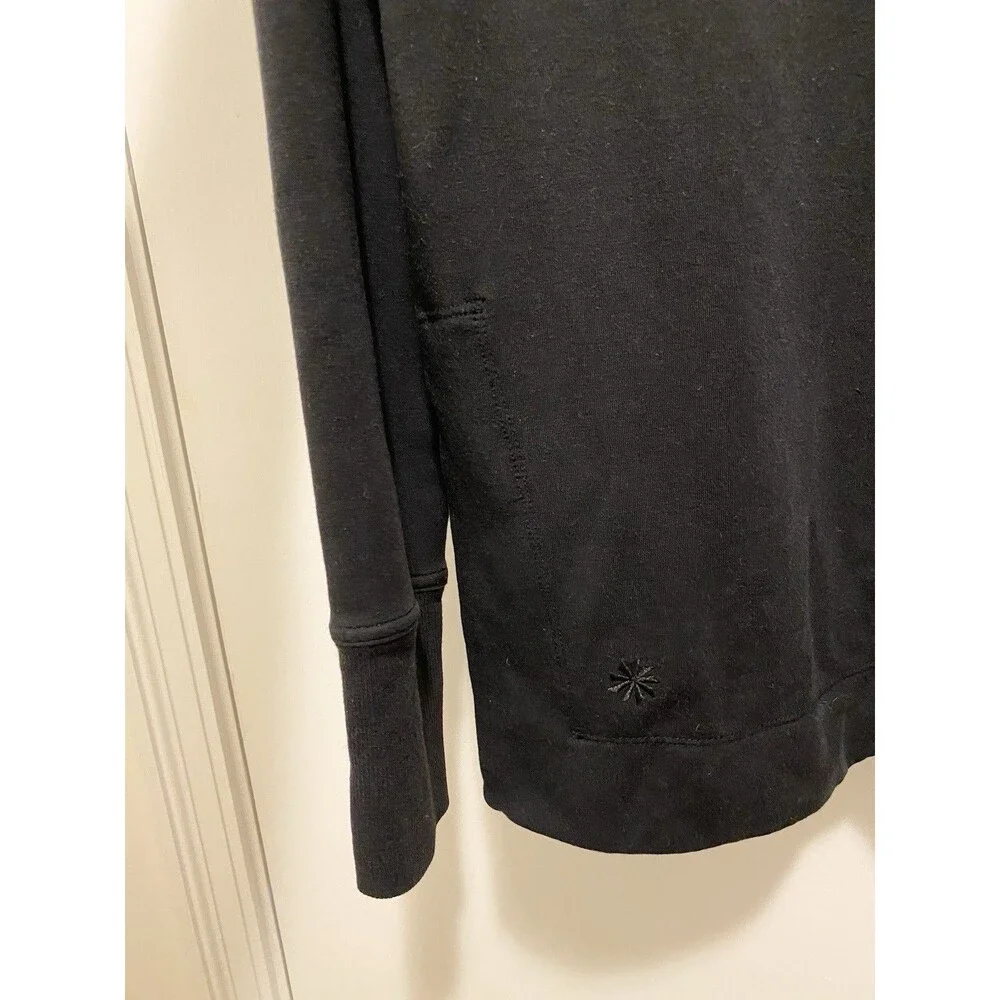Athleta Coaster Luxe Recover Crewneck Sweatshirt Womens XS Black Yoga Athleisure